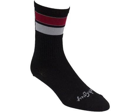 Whisky Parts Whisky Double Bar Wool Sock (Black/Red)
